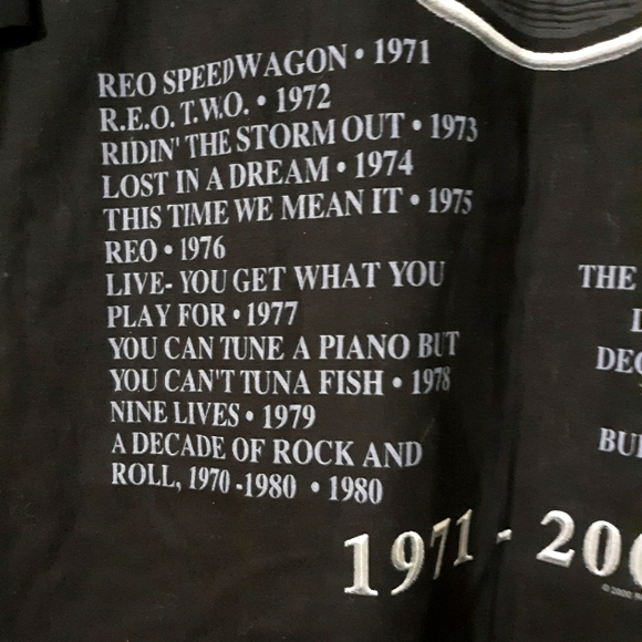 RARE! REO SPEEDWAGON 30 YR ANNIVERSARY CONCERT T SHIRT BLACK XL - Picture 4 of 6